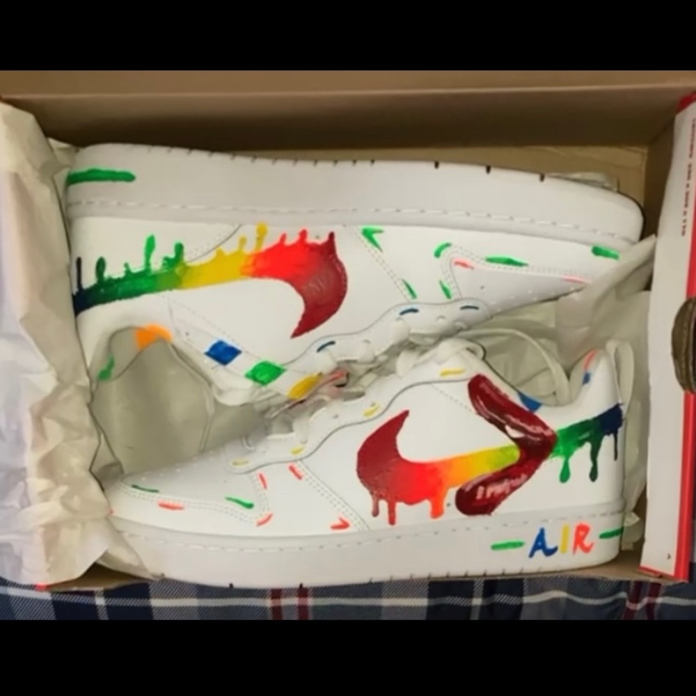 Custom Rainbow Air Force Ones low